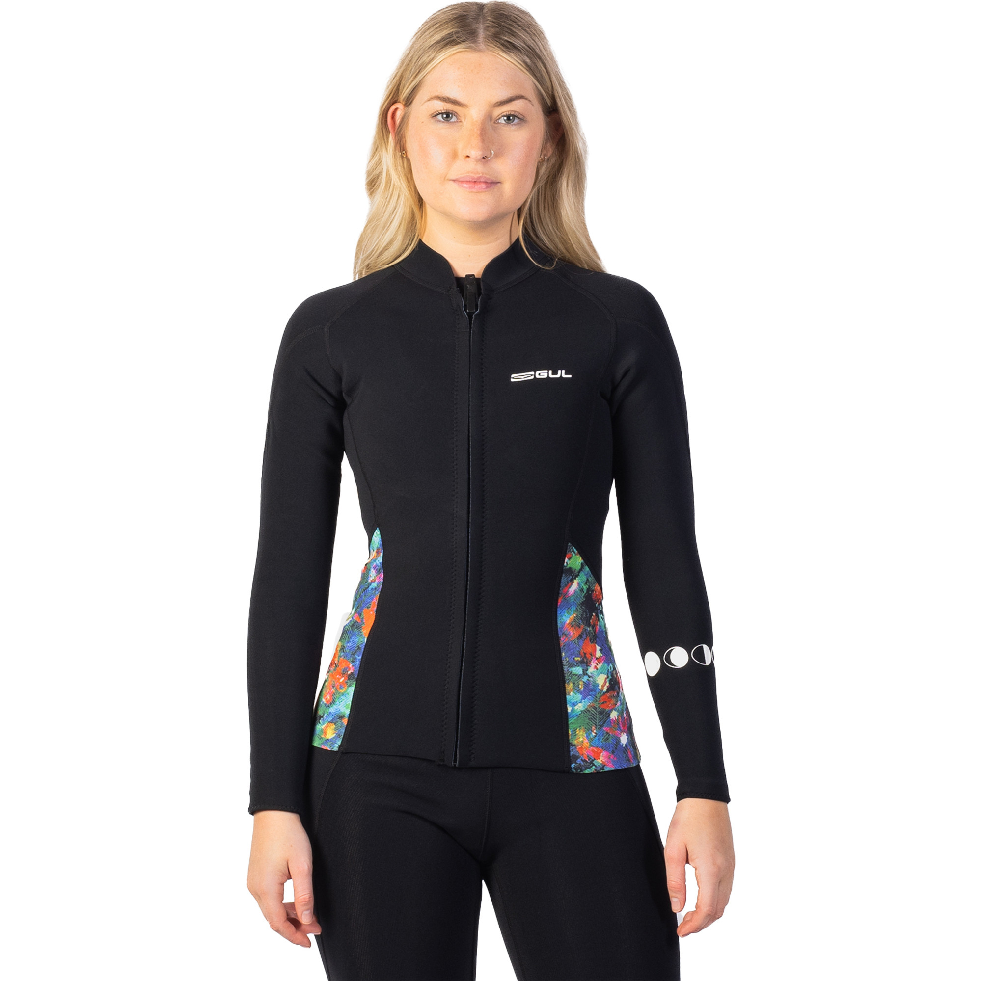 2024 Gul Womens Luna7 Front Zip SUP Wetsuit Jacket LA6301C1 Black